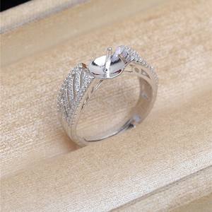 S925 Silver <b>Open</b> <b>Ring</b> Accessory JG6856 Wide Diagonal <b>Ring</b> Accessory DIY Empty Holder 5493 Jewelry Findings & Components - Product Image 4