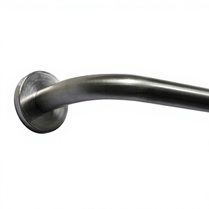 Modern Privacy Blackout Wraparound Curtain <b>Pole</b> Set Wall Mounted Metal Return Drapery Rod Hardware Accessories - Product Image 3