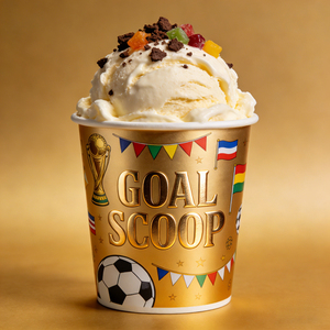 Vasos de Papel Biodegradables para Helado con <span class=keywords><strong>Tapa</strong></span>, Directo de Fábrica, Vasos Desechables para Helado OEM para Tiendas de Postres y Eventos Deportivos - Product Image 1