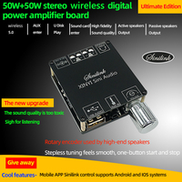 XY-C50L XINYI Sini - Placa Amplificadora de Potencia Digital Estéreo con Bluetooth, 50 W, Doble Canal, Ajuste Continuo de 360 Grados