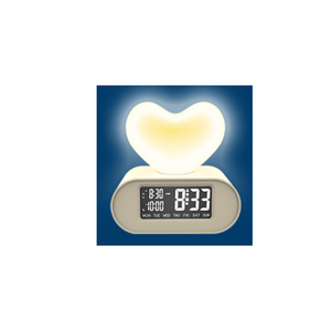 Phổ biến hình trái tim <span class=keywords><strong>LCD</strong></span> đồng hồ báo thức cho trẻ em thông minh Wake-up với đèn nền màu đỏ ánh sáng ban đêm vuông bàn bảng đồng hồ - Product Image 3