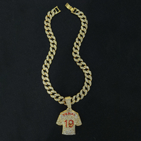Pendentif Hip-Hop en or pour homme, personnalisé, n° [Numéro] Collier pendentif en alliage pour enfants, entièrement serti de diamants, modèle 19 Jersey, pour les fêtes