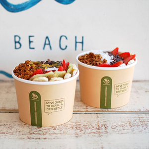 Cấp thực phẩm tùy chỉnh <span class=keywords><strong>in</strong></span> 4/8/12/16 oz kem dùng một lần giấy Gelato ly/container với nắp và muỗng - Product Image 2