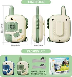 ชุดวอล์คกี้ทอล์คกี้ไดโนเสาร์ 2 ชิ้น ของเล่นสำหรับเล่นกลางแจ้งและในบ้าน ระยะส่งสัญญาณ 1000 ฟุต สำหรับ<span class=keywords><strong>เด็ก</strong></span> ของขวัญวันคริสต์มาสและวันเกิด - Product Image 6