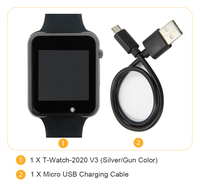 LILYGO TTGO T-Watch 2020 V3 470mAh ESP32 DIY Montre de développement programmable avec microphone et capteur infrarouge pour Arduin