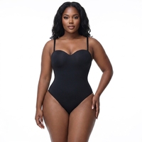 Body sculptant pour femme style Kardashian, gainant et ajusté, avec bretelles réglables et bonnets rembourrés