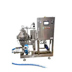 1000L 2000L 3000L per hour craft beer yeast disc stack centrifuge separator with flow meter