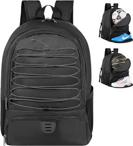 Échantillon gratuit Le plus récent style de sac à dos de basketball personnalisé en gros avec logo, sac de sport sec et humide pour le football et le basketball pour hommes - Product Image 2
