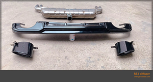 Diffusore Posteriore in ABS Stile RS3 per Audi <span class=keywords><strong>A3</strong></span> <span class=keywords><strong>Hatchback</strong></span> 8V 2016-2018, Direttamente dalla Fabbrica GT - Product Image 4