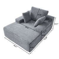 VOXHOME Envío Directo desde EE. UU. Sofá Cama Individual Nórdico de Terciopelo Corduroy sin Estructura, Comprimido al Vacío, para Sala de Estar de Apartamento y Lectura