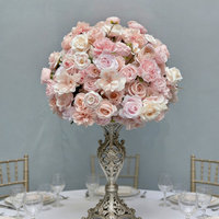 Fleurs et plantes décoratives OEM, centres de table pour événements de mariage, boule de fleurs artificielles en soie, décorations de mariage, fournitures