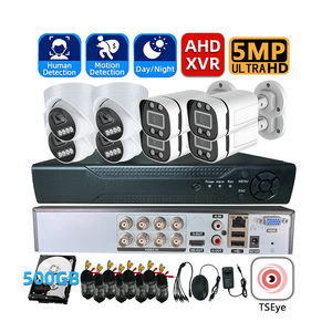 Sistema de Monitoreo de Seguridad con Cámara Domo/Bullet CCTV de 8 Canales y 5MP, Kit XVR AHD con Disco Duro de 500GB, Visión Nocturna, Resistente al Agua IP66 - Product Image 1