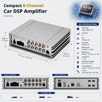 Amplificateur professionnel de classe D 4 canaux avec DSP 8 canaux, puce AKM japonaise, RMS 4x55W+2x15W, égaliseur 31 bandes, max 4x100W+2x30W, sortie d'usine