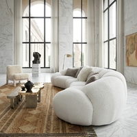 Modernes Komfortables Gebogenes Sofa Wohnzimmermöbel 4-Sitzer Gebogenes Weißes Sofa Cloud Down Modulares Sofa