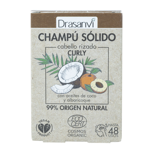 Champú Sólido para Cabello Rizado Drasanvi 80g, Certificado Ecocert, Anticaspa, Antiencrespamiento, Aceite de Árbol de Té, Sin Enjuague, para Uso en Salón - Product Image 1