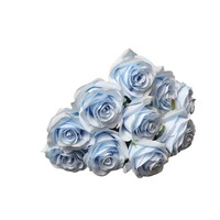 Bouquet hautement réaliste de 10 roses à feuilles bouclées, arrangement floral de style français, décoration intérieure, allée de mariage, photographie en extérieur