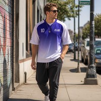 Conjunto de Camisetas de Fútbol con Degradado Personalizado, Uniformes de Fútbol por Sublimación, Fabricante OEM, Retro, MOQ Bajo