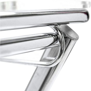 Bàn Cạnh Gấp Gọn Hiện Đại Khay Để Bàn Trong Suốt Bằng Acrylic Đầu Ghế Sofa Điểm Nhấn Bàn Cà Phê Đầu Vuông Acrylic Có Thể Xếp Chồng Lên Nhau Với Chân Mạ Crôm - Product Image 6