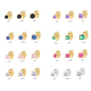 ROXI ชุดต่างหูเพชรซิคอนชุบทอง 18k 3 ชิ้น/ชุด สำหรับผู้หญิง เงินแท้ 925 เครื่องประดับสำหรับใช้ทุกวัน - Product Image 2