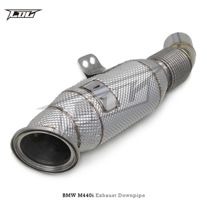 Tuyau de descente à débit libre en stock OEM pour BMW M340 M340i M440 G20 G22 X3 X4 B58 3.0T 2017-2024 Tuyau de descente d'échappement SS304 avec bouclier thermique - Product Image 3