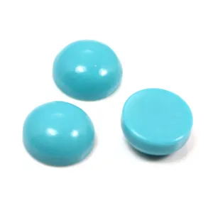 9mm Cabochon Flat Cut Turquoise Gem Loose Stone for Jewelry Making