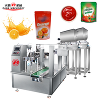 Machine de remplissage et d'emballage horizontale à double pompe pour liquides, grand volume, jus de fruits, ketchup, emballage en sachet préformé