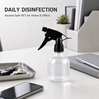 Bouteille pulvérisatrice en plastique de 250 ml, transparente, portable, en PET, avec pulvérisateur à pression manuelle pour jardin et coiffure