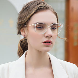 กรอบแว่นตา Cat Eye รุ่น 87044 วัสดุ TR90 แบบเต็มกรอบ ป้องกันแสงสีฟ้า สำหรับผู้หญิง สไตล์ยุโรป - Product Image 1