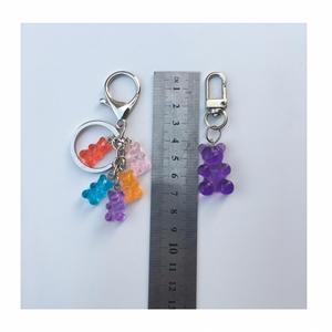 <b>Cute</b> Colorful Bear Keychains Resin Cartoon Bear Charm <b>Keyrings</b> with Glossy Finish for Bag Charms Gift Giving - Product Image 4