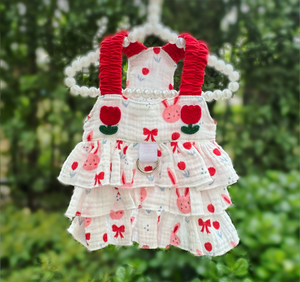 เสื้อผ้าสัตว์เลี้ยงน่ารักระบายอากาศได้สำหรับสุนัขแมวแมวเจ้าหญิงกระโปรงสลิงผ้าฝ้ายตุ๊กตาหมี<span class=keywords><strong>ขม</strong></span>ลาย - Product Image 3