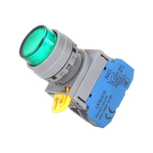 Interruptor de botón LED de alta resistencia con bloqueo y reinicio automático LAY6H-10D 22mm Rojo Verde para arranque puntual 10A 250V LAY6H- - Product Image 1