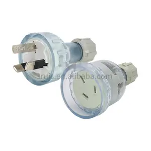 Australia Rewireable Plug Connector New Zealand/Argentina Type D Transparent Power Outlet