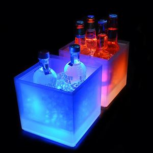 3.5L RGB Two Layers Square Tetragonum PP <b>Plastic</b> Led Ice Buckets for Party Restaurant Bar Ktv Wedding - Product Image 1