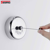 SANIPRO Corde à linge ronde portable et extensible en acier inoxydable 304 pour séchage de vêtements