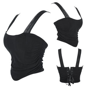 Femmes poitrine liant taille Cincher noir maille et volants bretelles soutien-gorge <span class=keywords><strong>moulant</strong></span> Patchwork Shapewear Corset <span class=keywords><strong>Bustier</strong></span> haut - Product Image 1