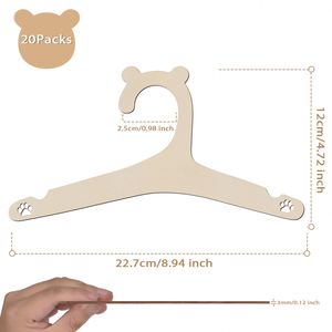 Perchas de Madera con Diseño de Osito de Dibujos Animados para Ropa de Niños, Venta Directa de Fábrica - Product Image 3
