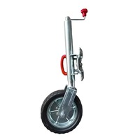 Roue de bateau marine de 8 pouces avec roue pleine, capacité 2000 lb, plaquée zinc, avec support fiable