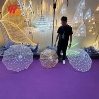 ZKAI Factory Direct, fond de scène rond en métal, éclairage LED, fond de scène lumineux, décorations de parapluie, accessoires
