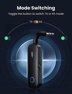 UGREEN Émetteur et récepteur Bluetooth 5.0 2 en 1 Adaptateur Bluetooth sans fil 3.5mm Adaptateur audio Bluetooth auxiliaire pour voiture - Product Image 2