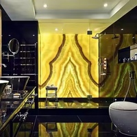 Panneaux muraux en onyx translucide rétroéclairé au design moderne, polis, imitation albâtre, pour la décoration intérieure des hôtels, grande dalle
