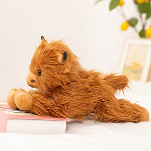 Couette en peluche super douce personnalisée en gros, motif vache des Highlands écossaise, avec rembourrage en coton PP pour enfants - Product Image 5