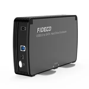 FIDECO 알루미늄 3.5 인치 하드 드라이브 인클로저 usb3.0 3.5 sata ssd hdd 케이스 전원 어댑터