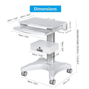 Carrelli Mobili di Alta Qualità per Studi Dentistici con Laptop e <span class=keywords><strong>Scanner</strong></span> Intraorali, Forniti dalla Fabbrica, con Staffe per Alimentazione Manuale - Product Image 6