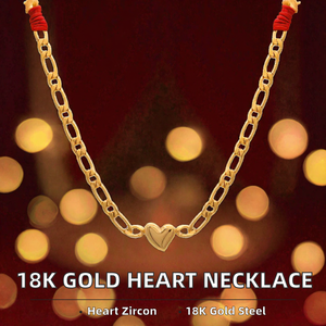 Collier pendentif CROWN en acier inoxydable plaqué or 18 carats, diamant taillé en cœur, bijoux romantiques pour femmes, cadeau - Product Image 2