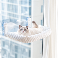 YONGBAO Moderne Lit de fenêtre pour chat, type hamac, rafraîchissant pour l'été, avec ventouses puissantes, panneau en mousse alvéolée, accessoires pour animaux de compagnie