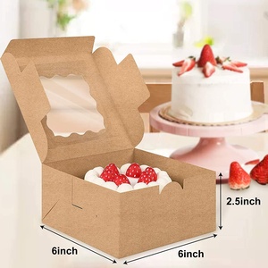 Tùy Chỉnh Sinh Thái Thân Thiện Kraft Nâu Vàng Hồng Đen Halloween 6X6X3 Bánh Hộp Bao Bì Với Cửa Sổ Giao Hàng Hộp Giấy - Product Image 3