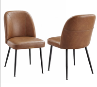 Chaises de salle à manger ADXIN de style moderne du milieu du siècle, rembourrées en cuir PU, avec dossier à poche de rangement, pour la maison, la cuisine, le restaurant, le café
