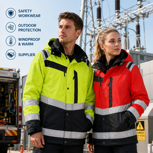 Waterproof Industrial Construction Hi Vis Work Wear Custom Winter Heavy <strong>Worker</strong> Reflective Safety Workwear High Visibility <strong>Jacket</strong> - Product Image 2