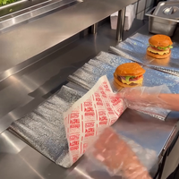 Papier sulfurisé imprimé sur mesure avec feuille d'aluminium pour emballage de burgers et sandwichs, feuilles de papier ciré de qualité alimentaire
