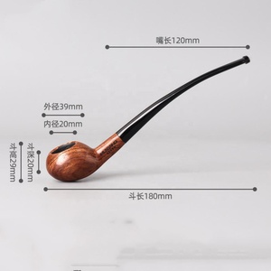 Pipa per Tabacco Artigianale in Legno di Pero Naturale, Tubo da 3mm, Pipa Churchwarden per Fumatori - Product Image 4